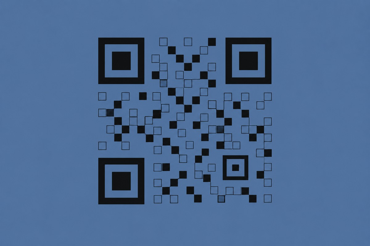 A QR code on a slate background
