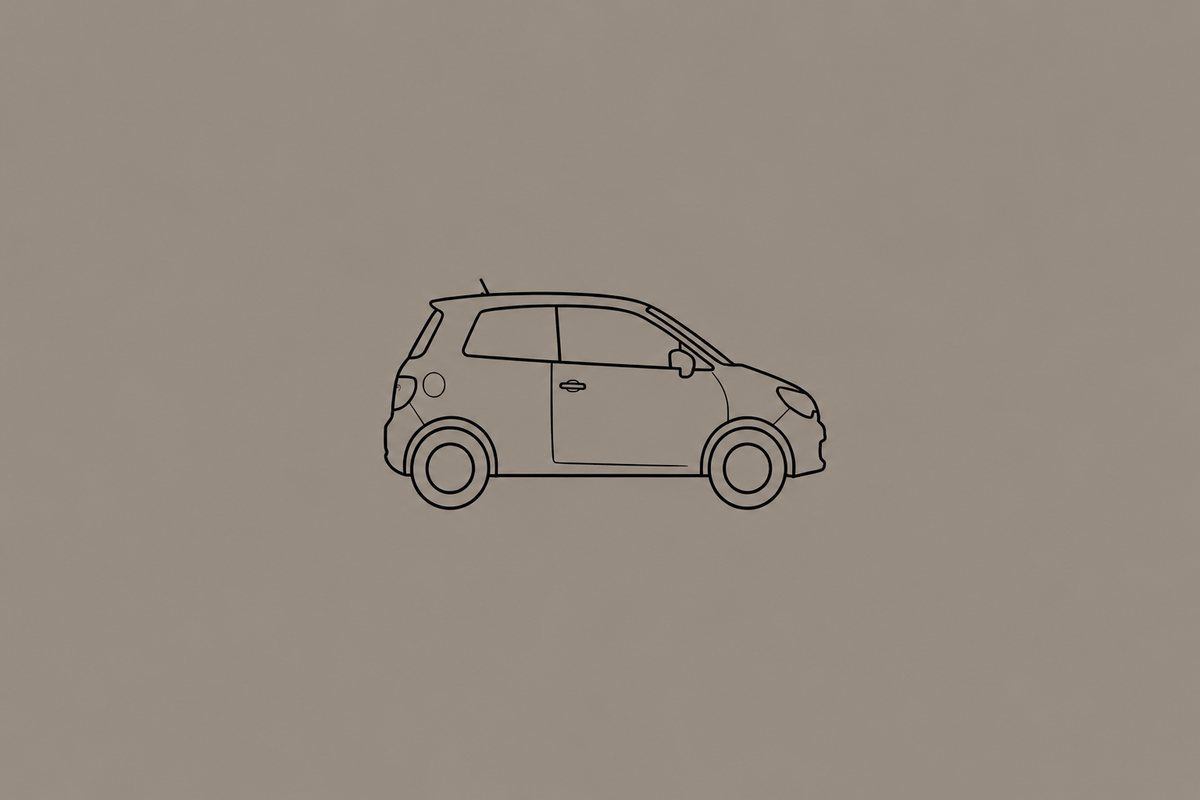 A small hatchback car shown in profile